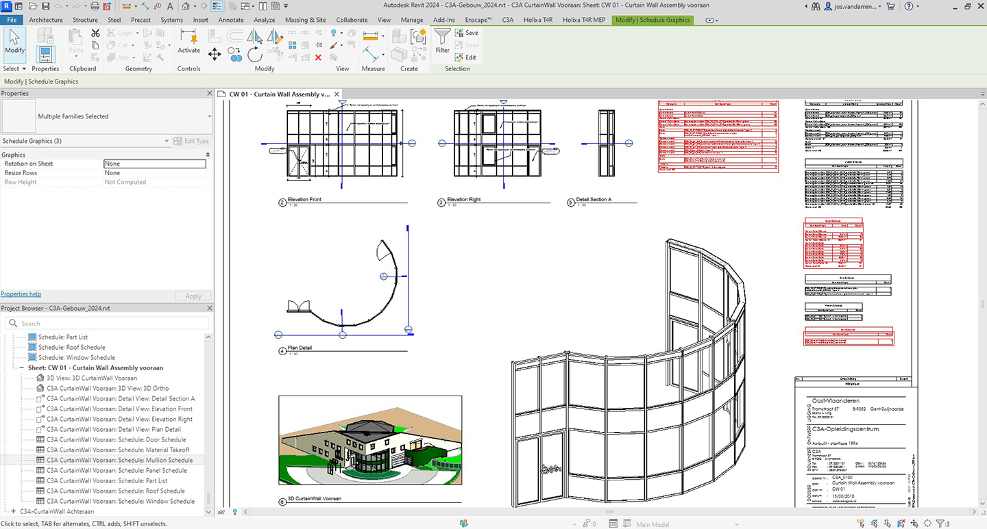 C3A-Revit-basiscursus met C3A-gebouw als cursusoefening