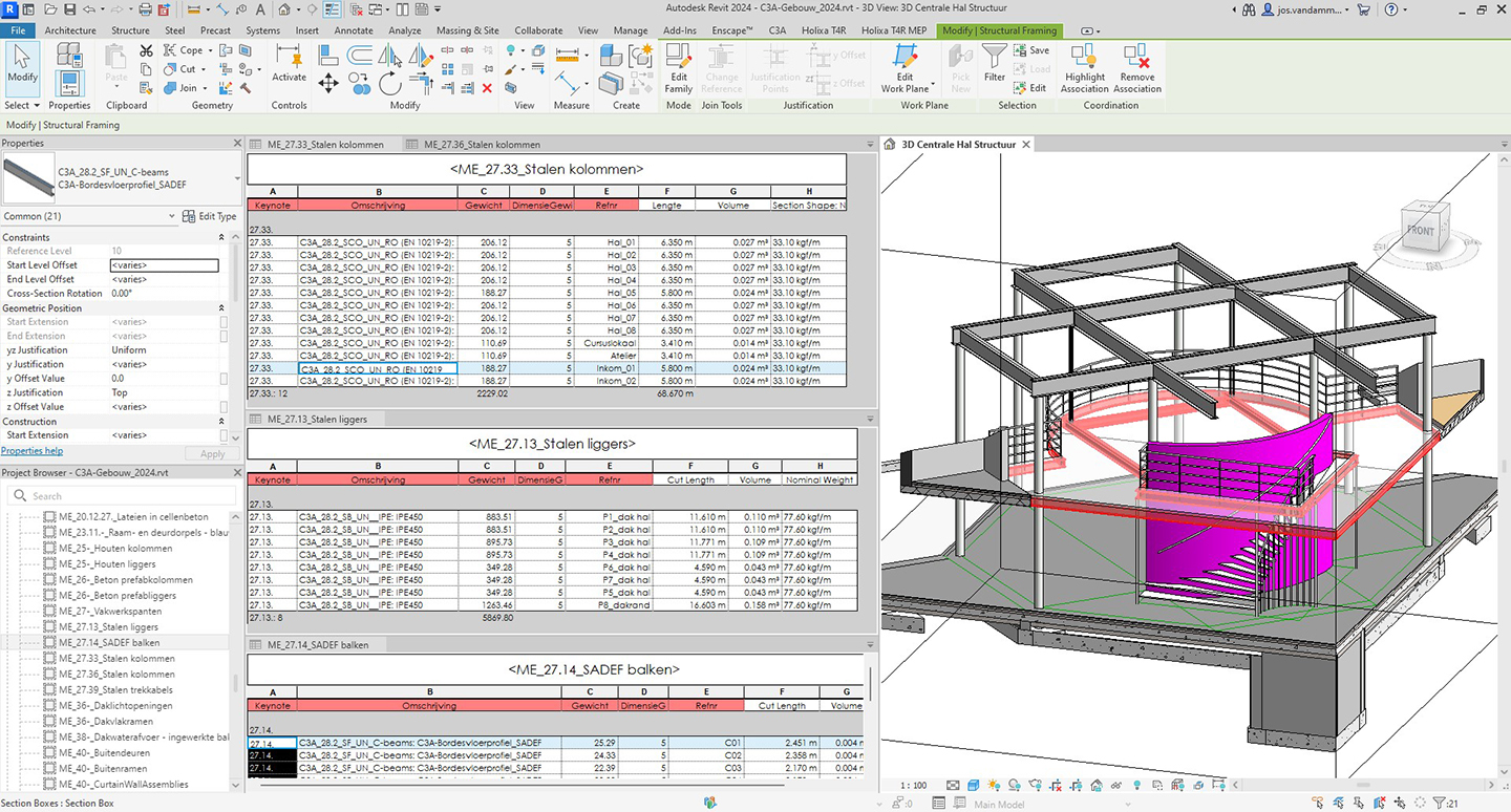 C3A-Revit-basiscursus met C3A-gebouw als cursusoefening