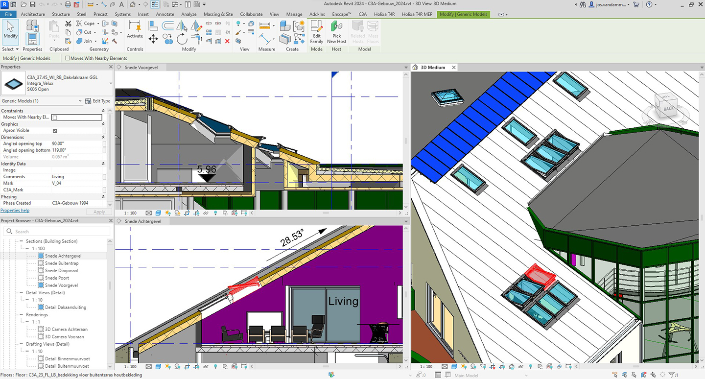 C3A-Revit-basiscursus met C3A-gebouw als cursusoefening