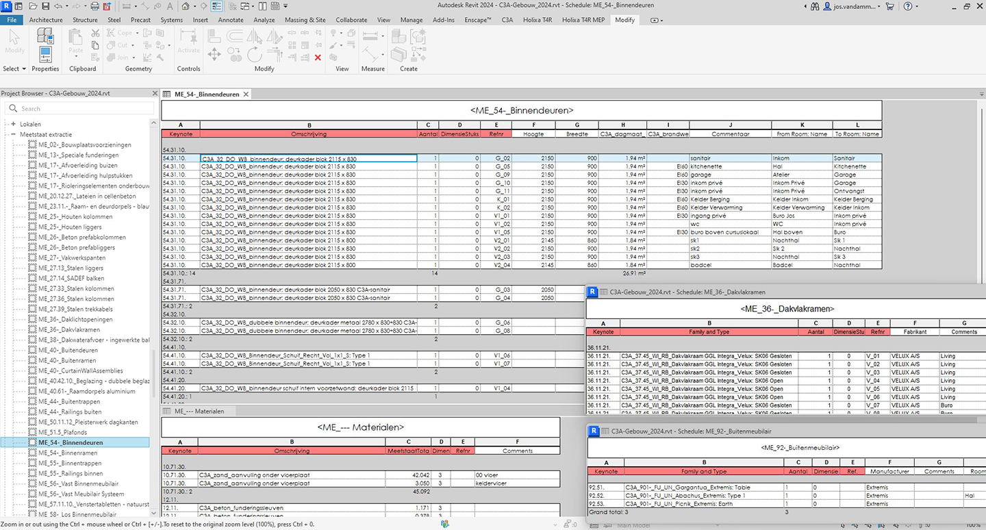 C3A-Revit-basiscursus met C3A-gebouw als cursusoefening