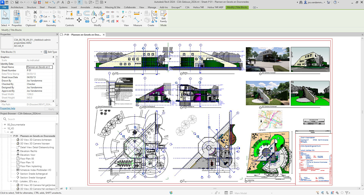 C3A-Revit-basiscursus met C3A-gebouw als cursusoefening