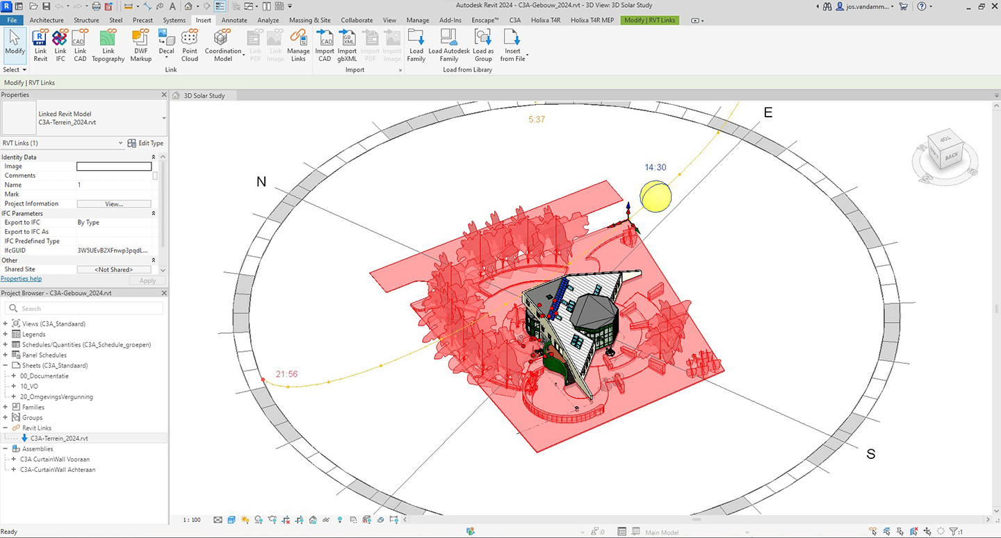 C3A-Revit-basiscursus met C3A-gebouw als cursusoefening