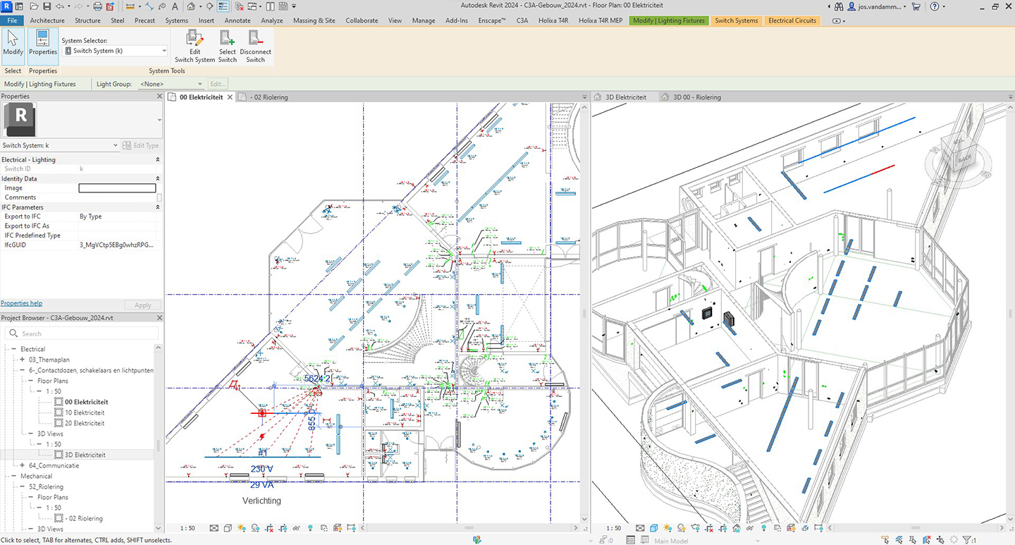 C3A-Revit-basiscursus met C3A-gebouw als cursusoefening