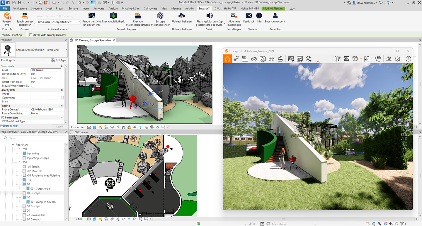 C3A-Revit-basiscursus met C3A-gebouw als cursusoefening